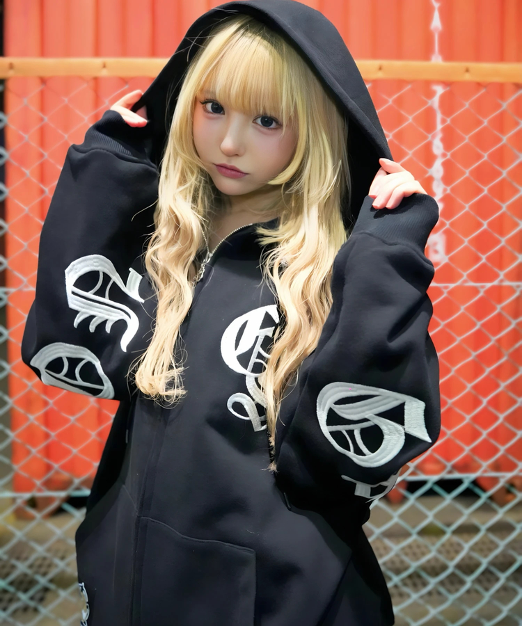 JACKROSE(ジャックローズ) |【GALFY×GALLIS ADDICTION】安心の背中ロゴのジップパーカー(MENS)