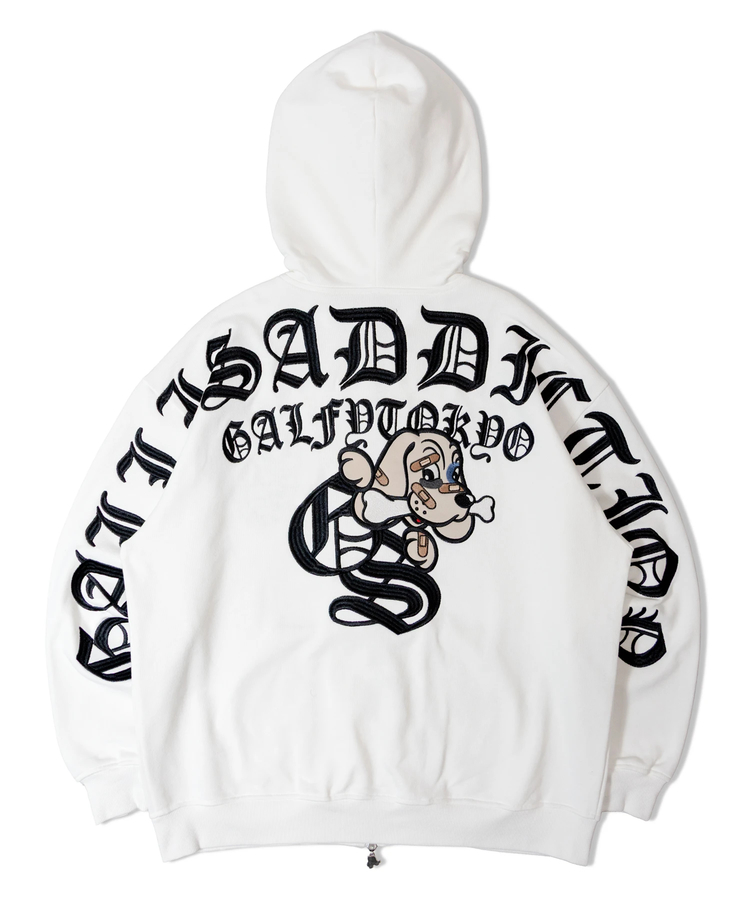 JACKROSE(ジャックローズ) |【GALFY×GALLIS ADDICTION】安心の背中ロゴのジップパーカー(MENS)