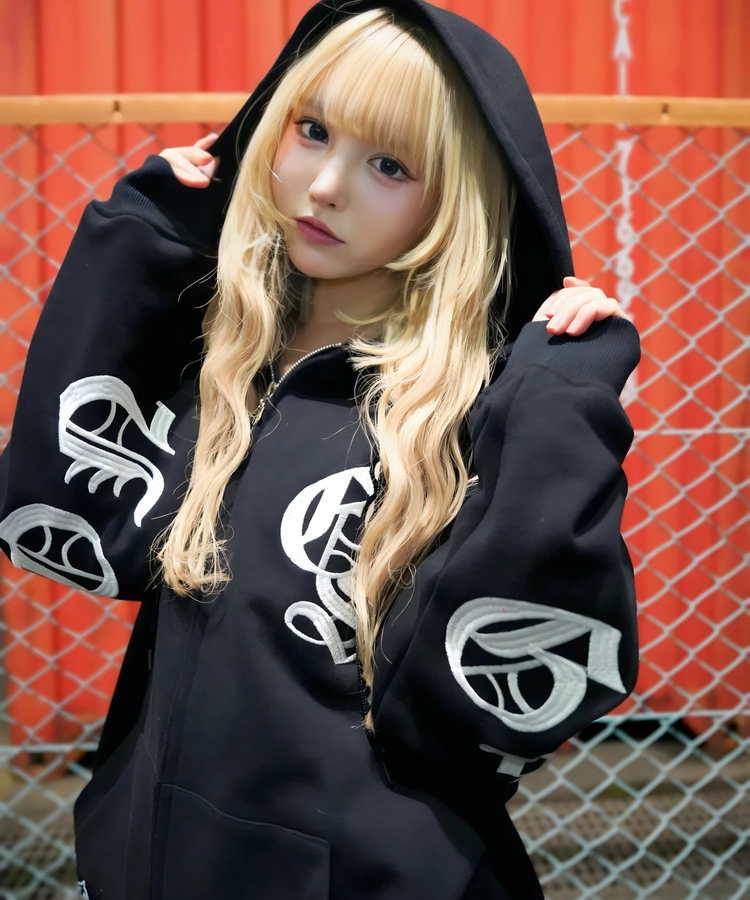 JACKROSE(ジャックローズ) |【GALFY×GALLIS ADDICTION】安心の背中ロゴのジップパーカー(MENS)