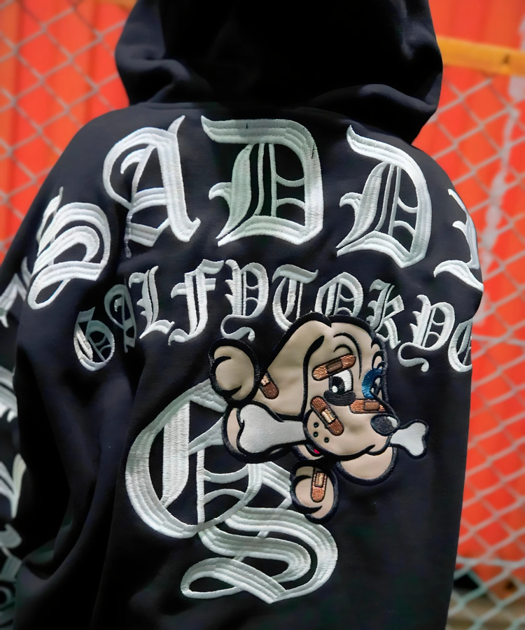 JACKROSE(ジャックローズ) |【GALFY×GALLIS ADDICTION】安心の背中ロゴのジップパーカー(MENS)