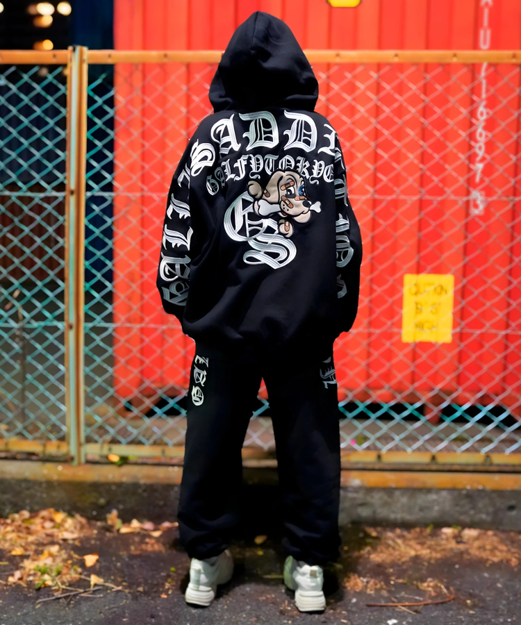 JACKROSE(ジャックローズ) |【GALFY×GALLIS ADDICTION】安心の背中ロゴのジップパーカー(MENS)