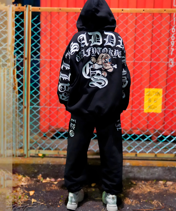 JACKROSE(ジャックローズ) |【GALFY×GALLIS ADDICTION】安心の背中ロゴのジップパーカー(MENS)