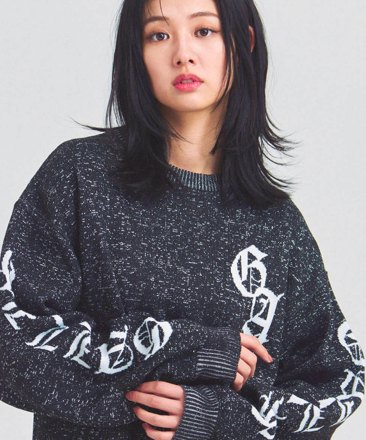 JACKROSE(ジャックローズ) |GA SHINY OLD ENGLISH LOGO KNIT(MENS)