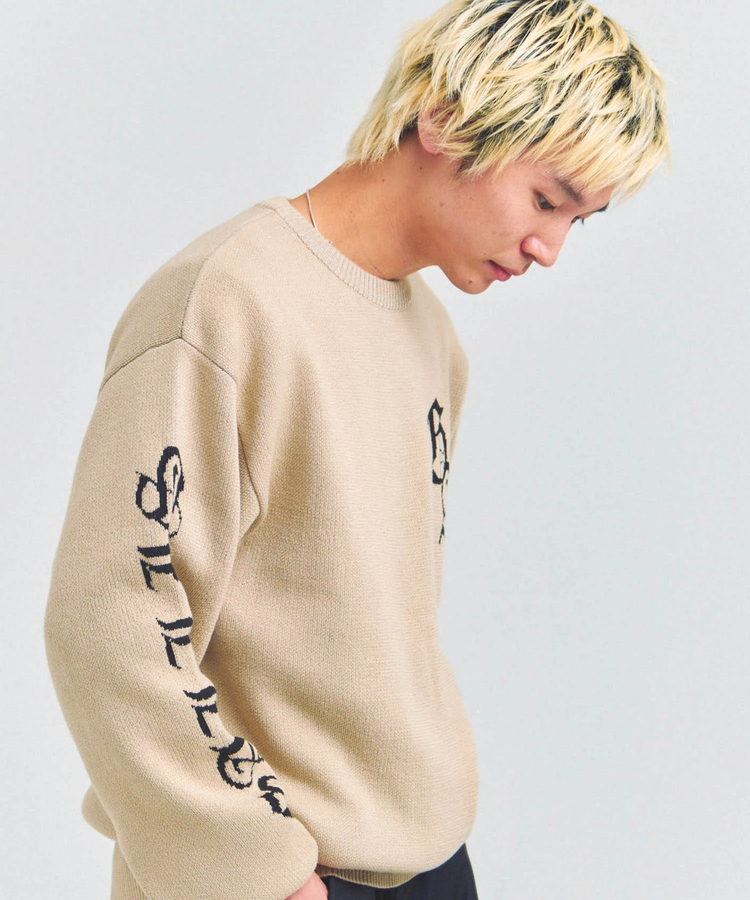 JACKROSE(ジャックローズ) |GA SHINY OLD ENGLISH LOGO KNIT(MENS)