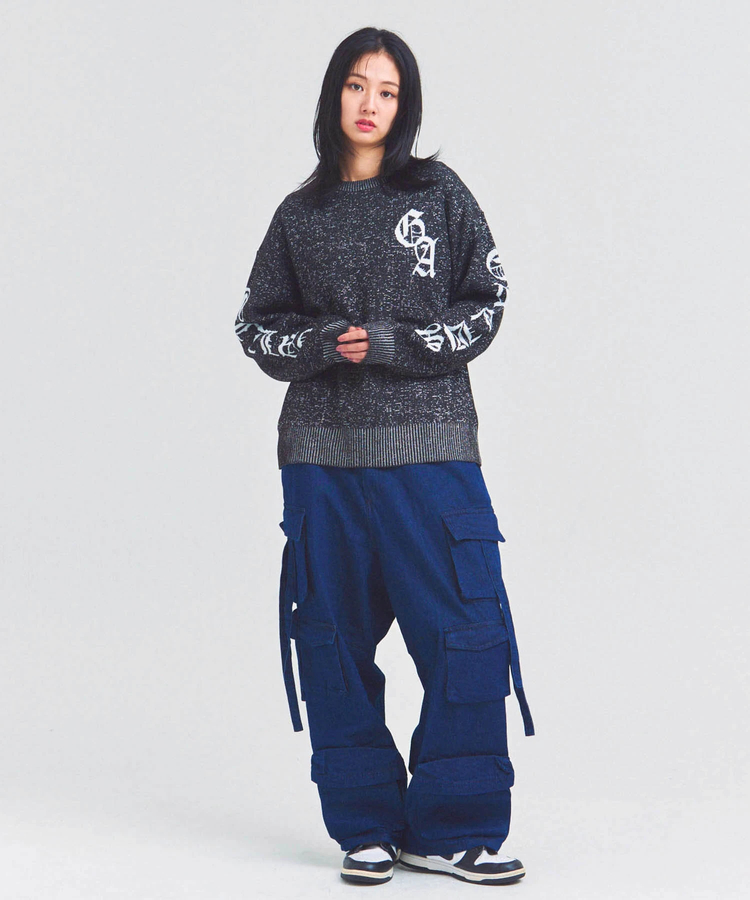 JACKROSE(ジャックローズ) |GA SHINY OLD ENGLISH LOGO KNIT(MENS)