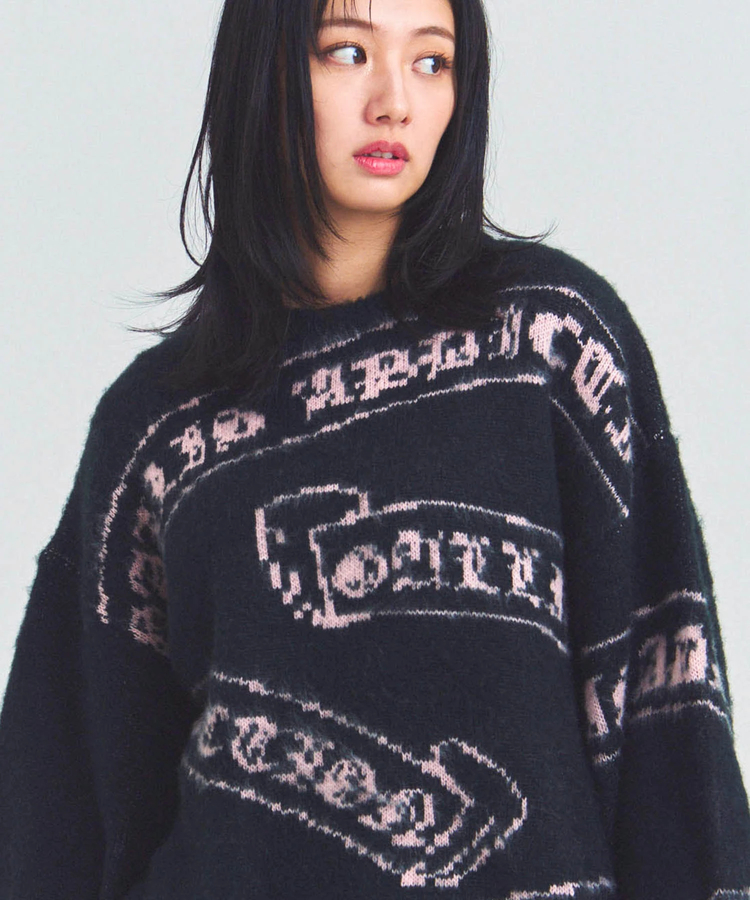 JACKROSE(ジャックローズ) |GA MOHAIR EMBLEM総柄 KNIT(MENS)