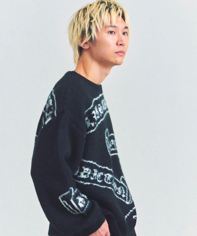 JACKROSE(ジャックローズ) |GA MOHAIR EMBLEM総柄 KNIT(MENS)