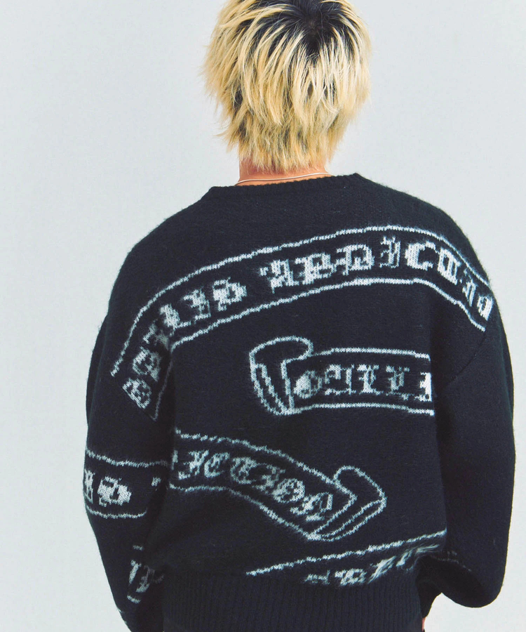 JACKROSE(ジャックローズ) |GA MOHAIR EMBLEM総柄 KNIT(MENS)