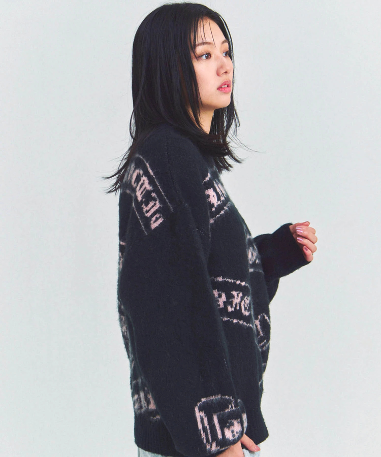 JACKROSE(ジャックローズ) |GA MOHAIR EMBLEM総柄 KNIT(MENS)