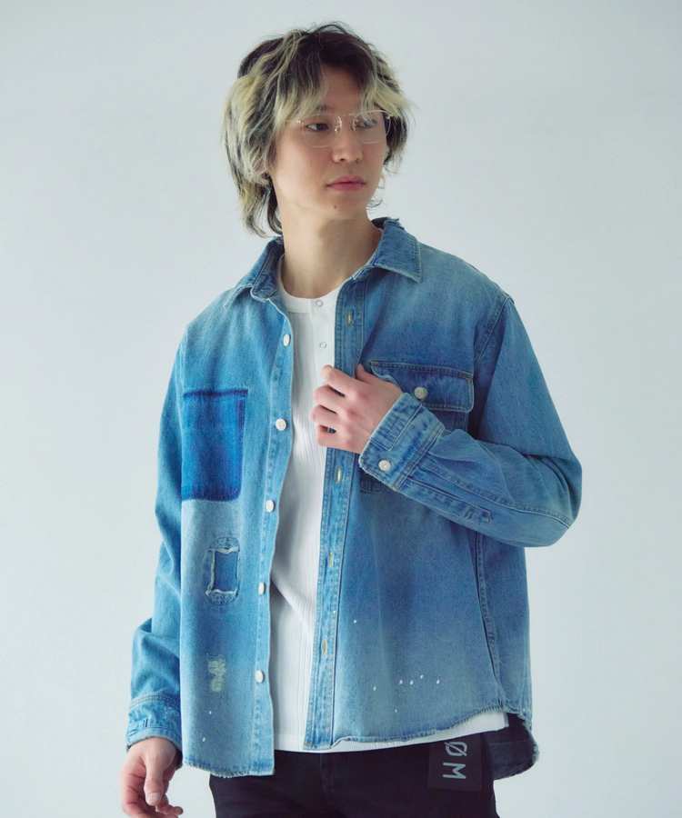 JACKROSE(ジャックローズ) |ALCARZA/アルカーザ ダメージデニムシャツ LS(MENS)