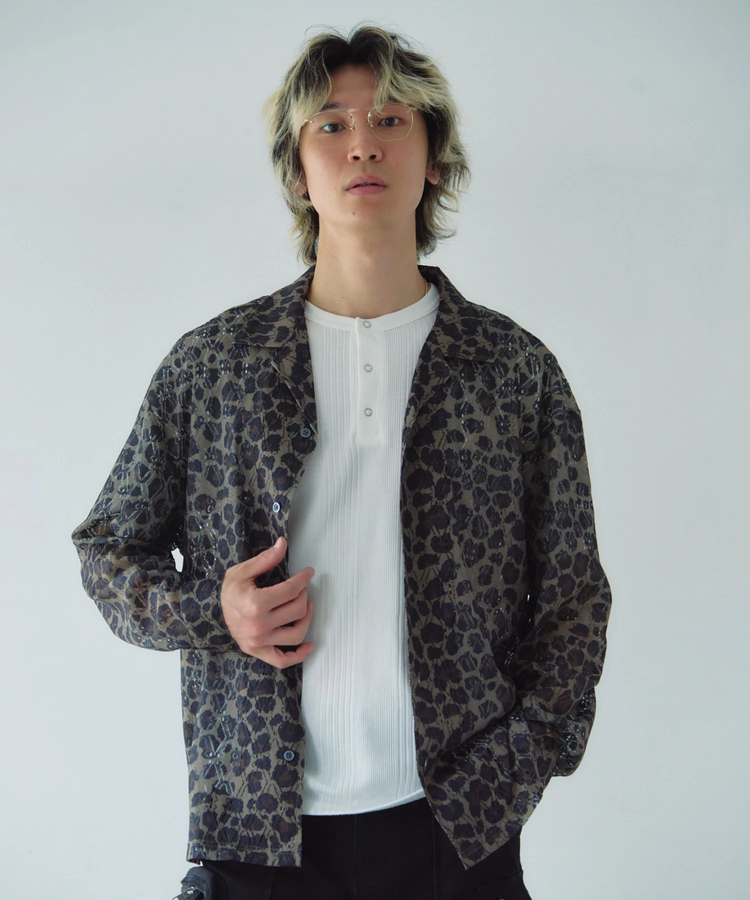 JACKROSE(ジャックローズ) |CIAO/チャオ 総柄長袖レースシャツ(MENS)