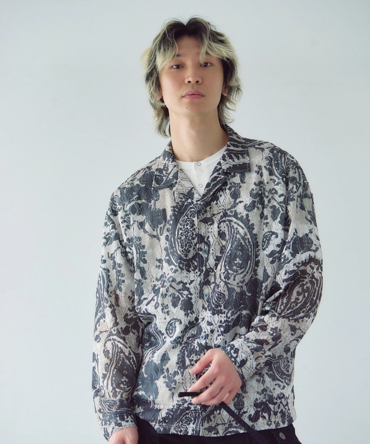 JACKROSE(ジャックローズ) |CIAO/チャオ 総柄長袖レースシャツ(MENS)