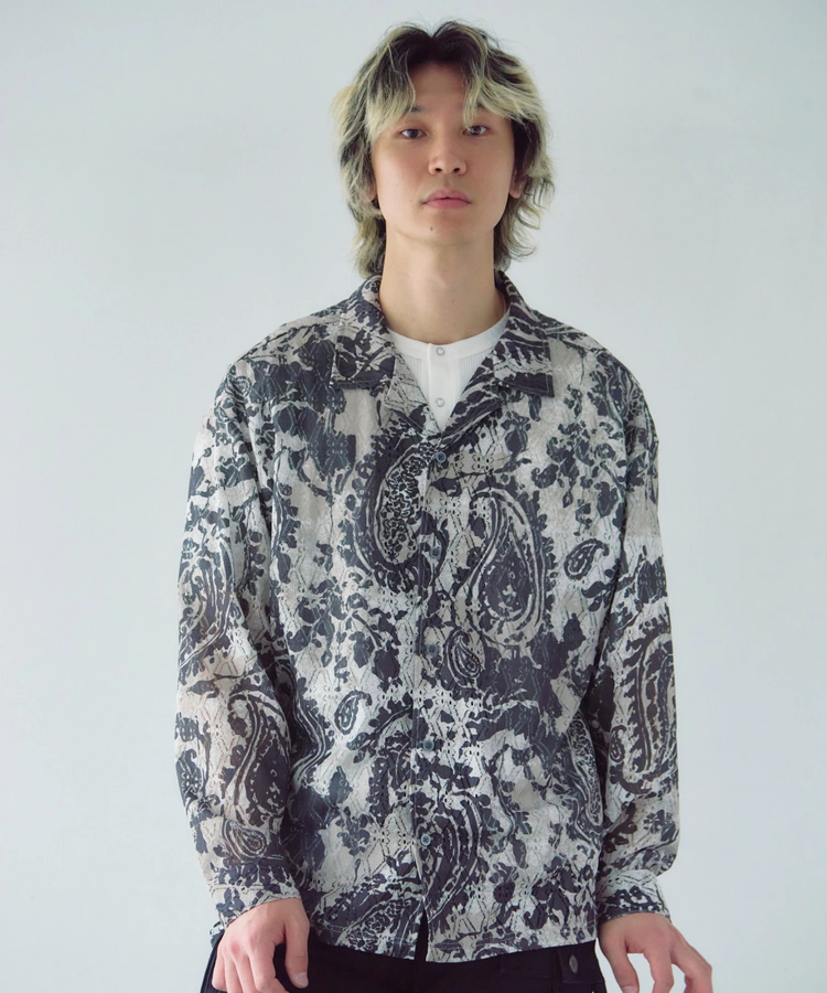 JACKROSE(ジャックローズ) |CIAO/チャオ 総柄長袖レースシャツ(MENS)