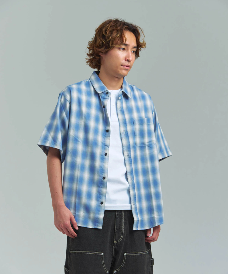 JACKROSE(ジャックローズ) |CIAO/チャオ オンブレチェック半袖シャツ(MENS)