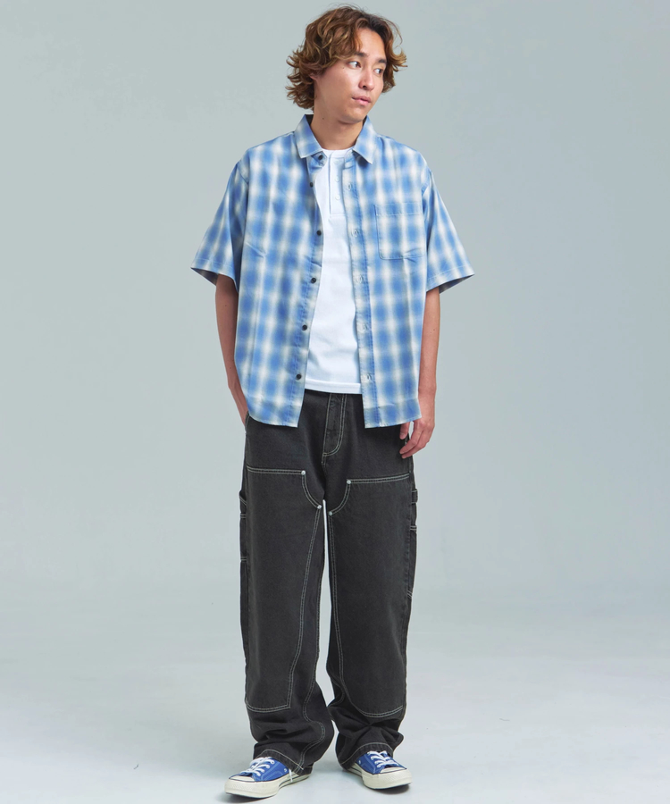 JACKROSE(ジャックローズ) |CIAO/チャオ オンブレチェック半袖シャツ(MENS)