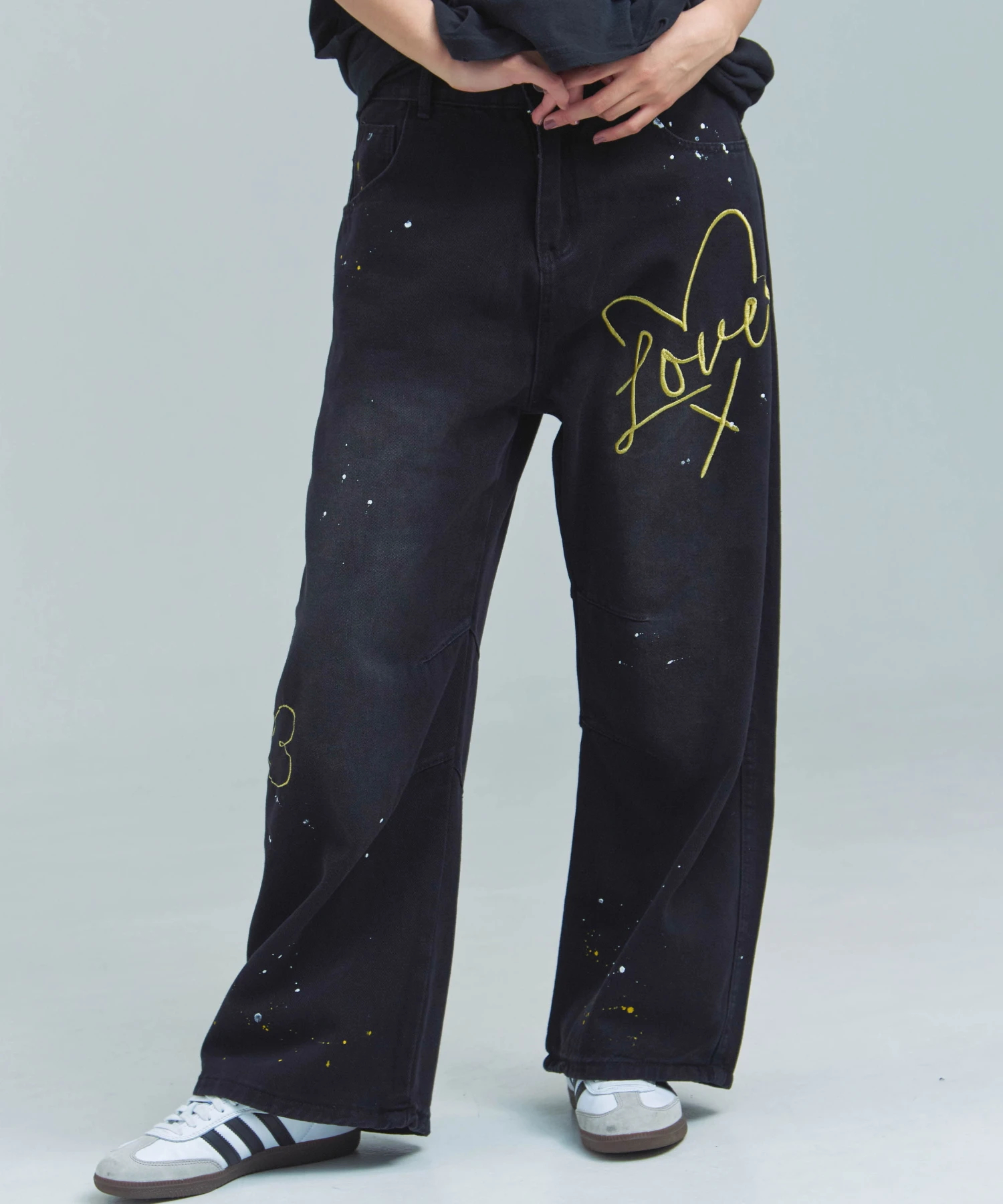 GA HEART刺繍 SPLATTER DENIM(MENS)｜ファッション通販 SANKO BAZAAR 