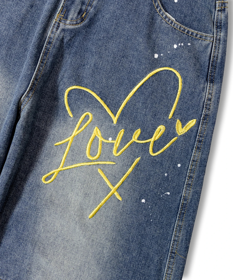 GA HEART刺繍 SPLATTER DENIM(MENS)｜ファッション通販 SANKO BAZAAR 