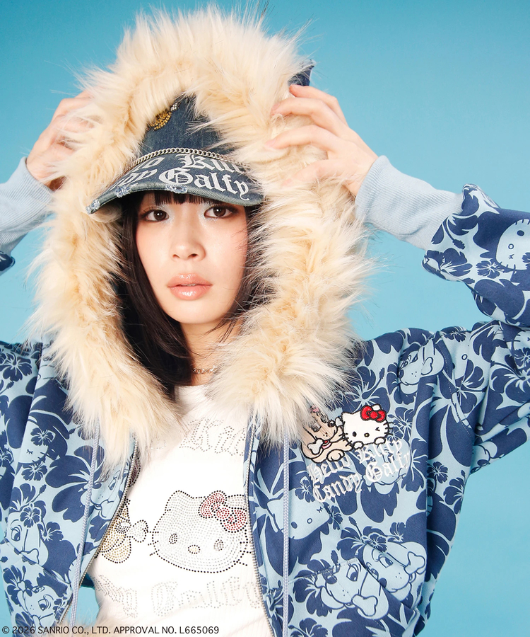 JACKROSE(ジャックローズ) |GALFY×HELLO KITTY/ガルフィー×ハローキティ 鬼ギャルパーカー(WOMENS)