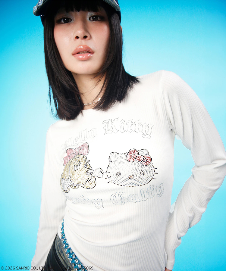 JACKROSE(ジャックローズ) |GALFY×HELLO KITTY/ガルフィー×ハローキティ キラキラキティガルTee LS(WOMENS)