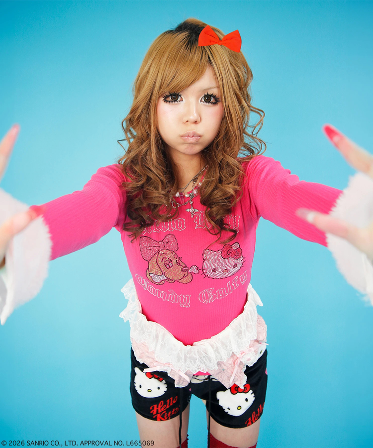 JACKROSE(ジャックローズ) |GALFY×HELLO KITTY/ガルフィー×ハローキティ キラキラキティガルTee LS(WOMENS)