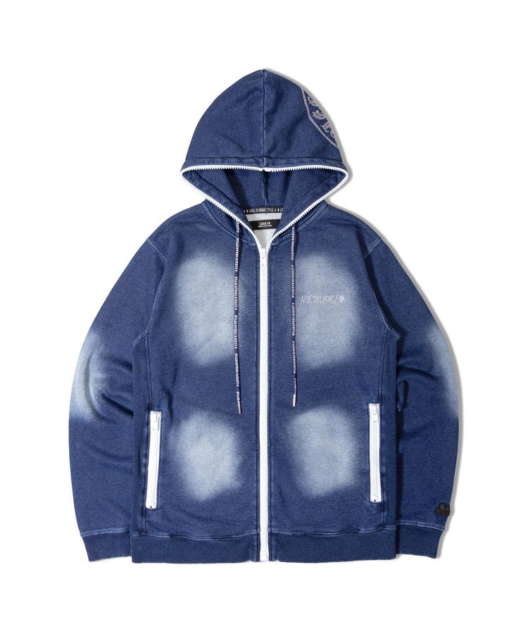 JACKROSE(ジャックローズ) |LUXE/R /ラグジュ 46231-ラインストーン・カットデニム・ZIPパーカー(MENS)