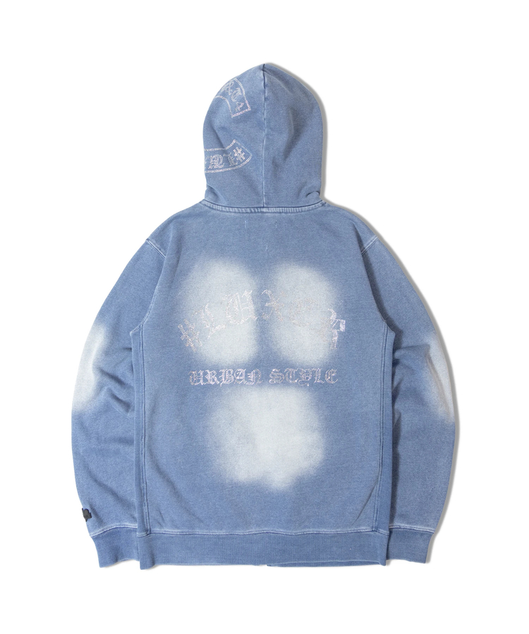 JACKROSE(ジャックローズ) |LUXE/R /ラグジュ 46231-ラインストーン・カットデニム・ZIPパーカー(MENS)