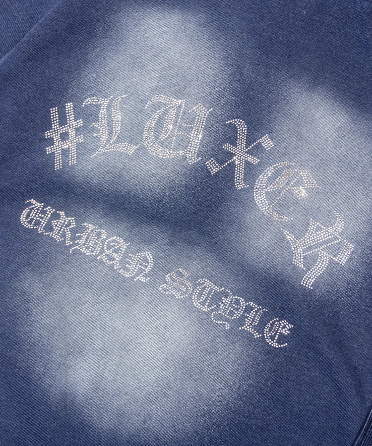 JACKROSE(ジャックローズ) |LUXE/R /ラグジュ 46231-ラインストーン・カットデニム・ZIPパーカー(MENS)