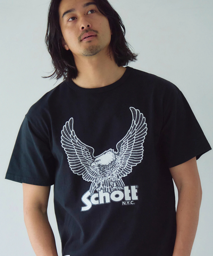 JACKROSE(ジャックローズ) |Schott/ショット 短丈 GLITTER EAGLE COMPACT SS T-SHIRT(MENS)