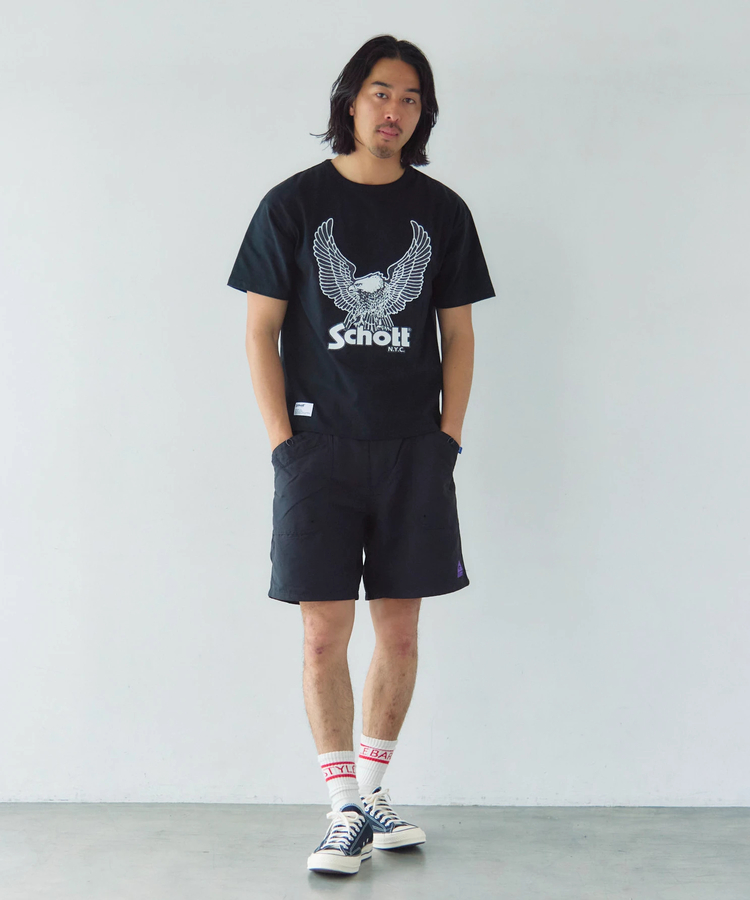 JACKROSE(ジャックローズ) |Schott/ショット 短丈 GLITTER EAGLE COMPACT SS T-SHIRT(MENS)