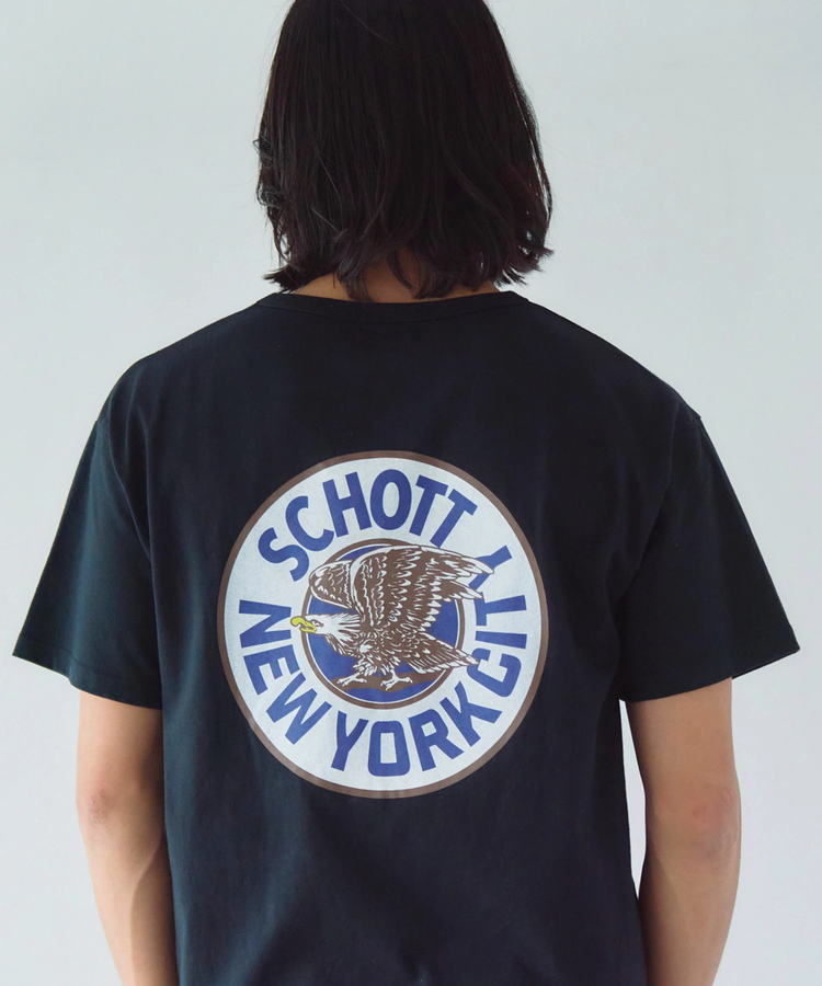 JACKROSE(ジャックローズ) |Schott/ショット 短丈 CIRCLE EAGLE COMPACT SS T-SHIRT(MENS)