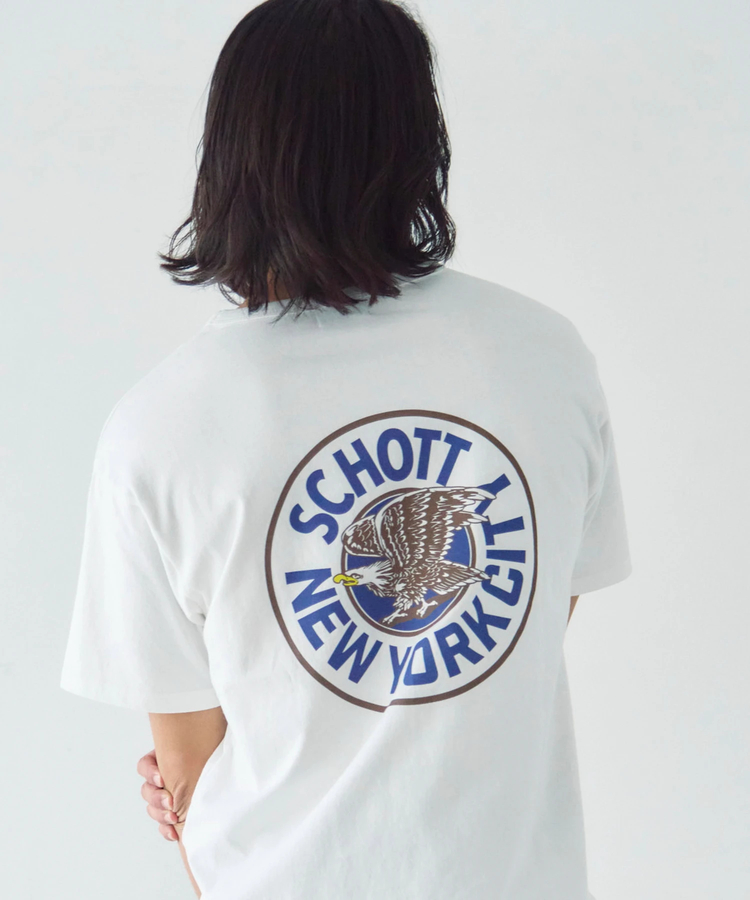 JACKROSE(ジャックローズ) |Schott/ショット 短丈 CIRCLE EAGLE COMPACT SS T-SHIRT(MENS)