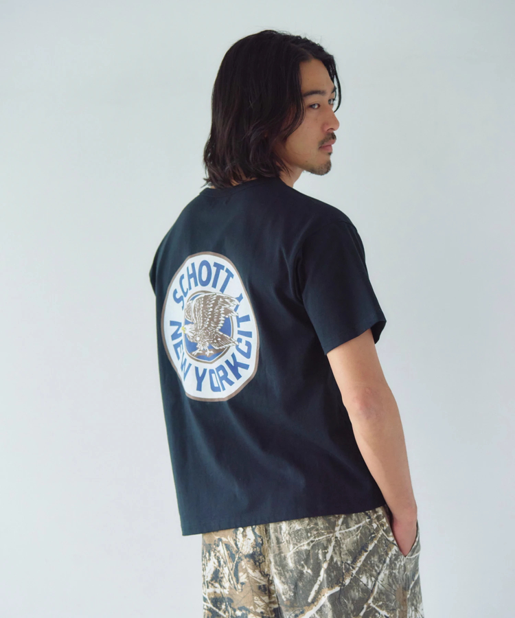 JACKROSE(ジャックローズ) |Schott/ショット 短丈 CIRCLE EAGLE COMPACT SS T-SHIRT(MENS)