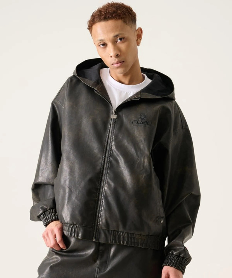 JACKROSE(ジャックローズ) |FUBU/フブ Faux Leather Short Hooded Jacket(MENS)