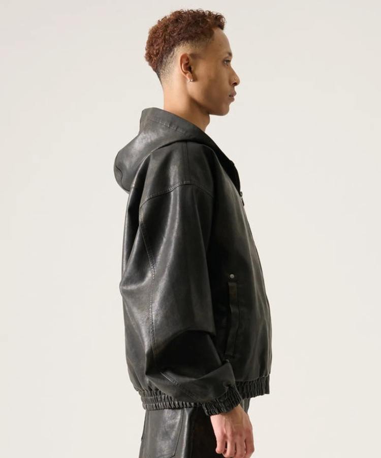 JACKROSE(ジャックローズ) |FUBU/フブ Faux Leather Short Hooded Jacket(MENS)