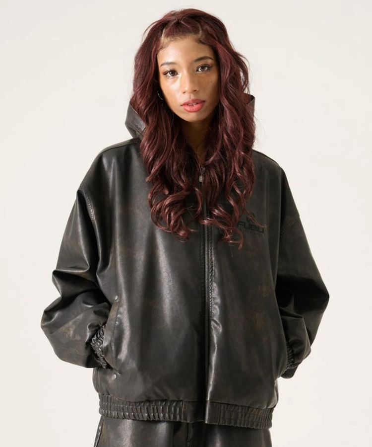 JACKROSE(ジャックローズ) |FUBU/フブ Faux Leather Short Hooded Jacket(MENS)