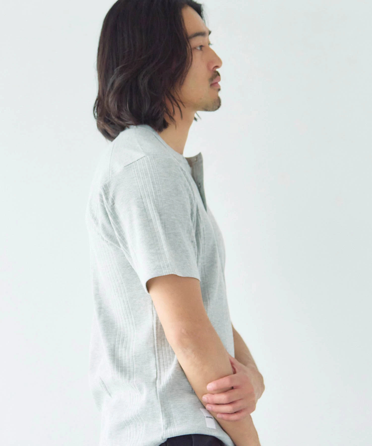 JACKROSE(ジャックローズ) |JE-ランダムテレコ ヘンリーネック SSTEE(MENS)