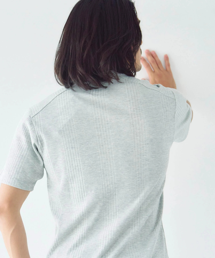 JACKROSE(ジャックローズ) |JE-ランダムテレコ ヘンリーネック SSTEE(MENS)