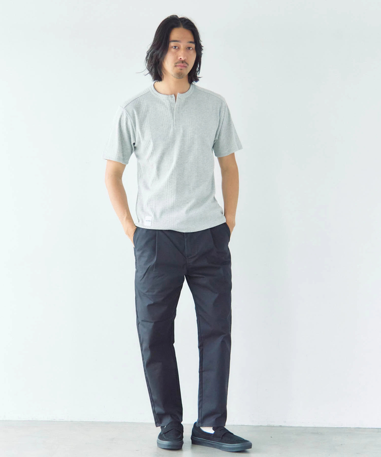 JACKROSE(ジャックローズ) |JE-ランダムテレコ ヘンリーネック SSTEE(MENS)
