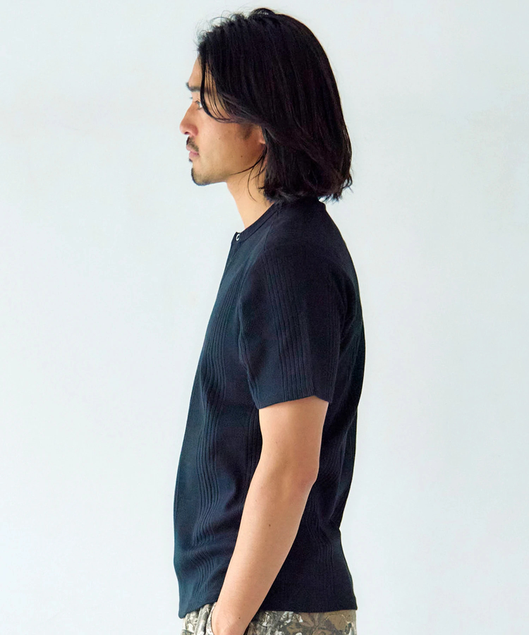JACKROSE(ジャックローズ) |JE-ランダムテレコ ヘンリーネック SSTEE(MENS)