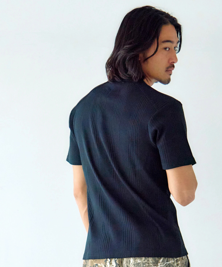 JACKROSE(ジャックローズ) |JE-ランダムテレコ ヘンリーネック SSTEE(MENS)