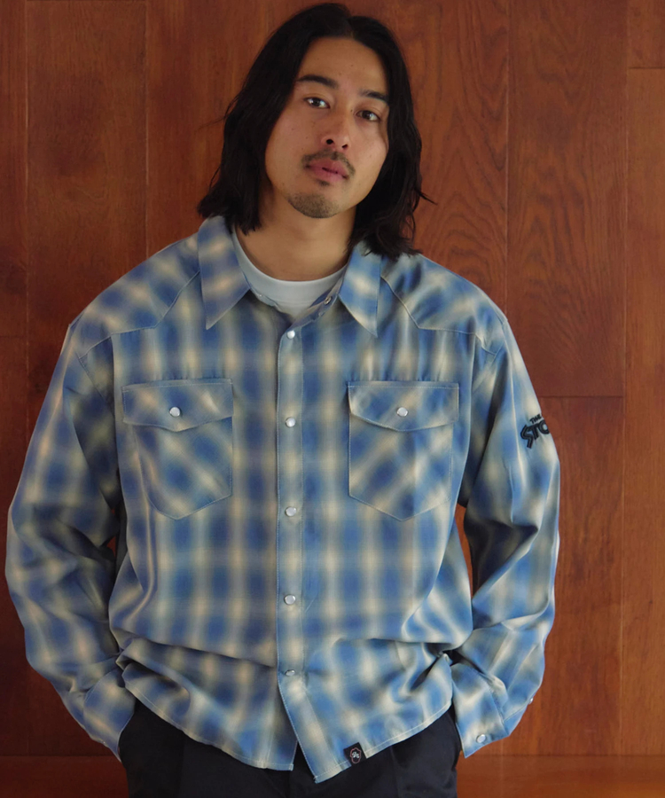 JACKROSE(ジャックローズ) |【The Rolling Stones×JACKROSE】 ヴィンテージ加工･ウエスタンLSシャツ(MENS)