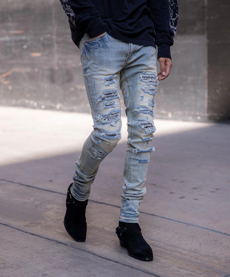 JACKROSE(ジャックローズ) |mnml/ミニマル X165 PAISLEY SKINNY FIT DENIM(MENS)