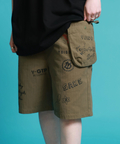 JACKROSE(ジャックローズ) |YOIDORE/酔いどれ 落書き ポーチバッグ ショートパンツ(MENS)