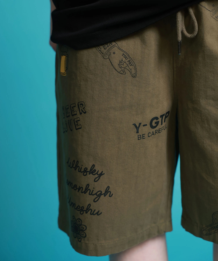 JACKROSE(ジャックローズ) |YOIDORE/酔いどれ 落書き ポーチバッグ ショートパンツ(MENS)