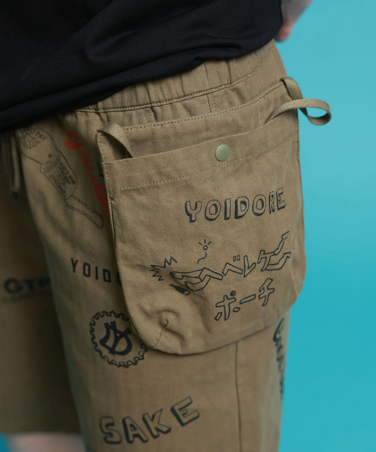 JACKROSE(ジャックローズ) |YOIDORE/酔いどれ 落書き ポーチバッグ ショートパンツ(MENS)