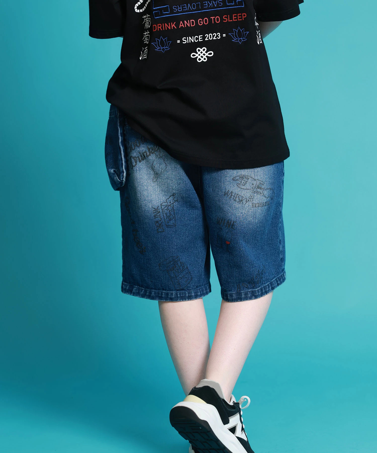 JACKROSE(ジャックローズ) |YOIDORE/酔いどれ 落書き ポーチバッグ ショートパンツ(MENS)