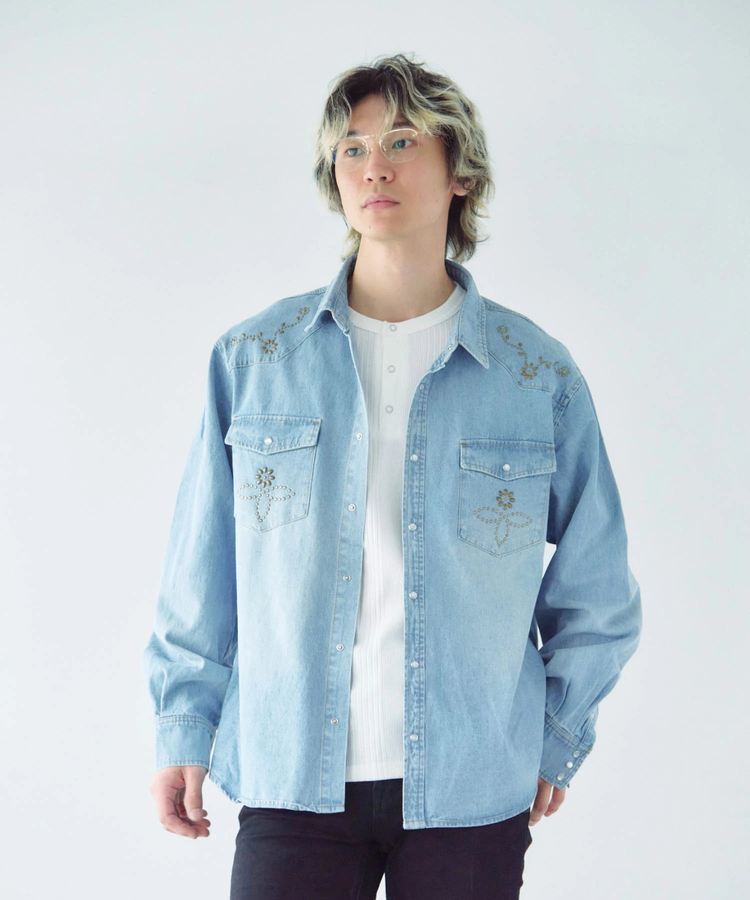 JACKROSE(ジャックローズ) |JE-STUDS DENIM LS SHIRTS(MENS)
