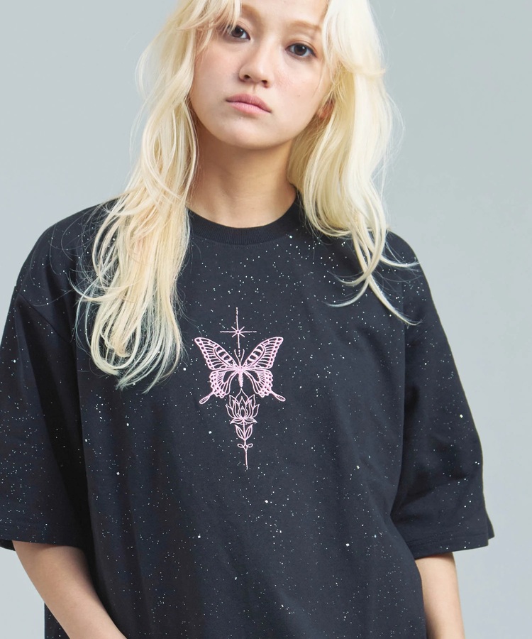 JACKROSE(ジャックローズ) |GA Glitter Butterfly 刺繍 SS Tee(MENS)