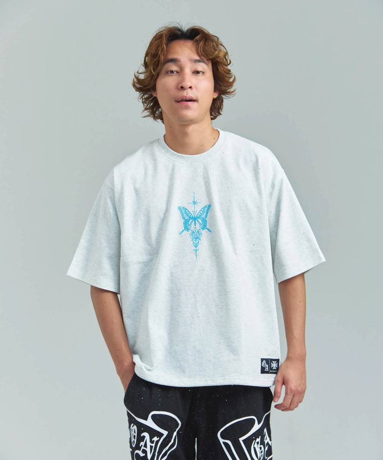 JACKROSE(ジャックローズ) |GA Glitter Butterfly 刺繍 SS Tee(MENS)