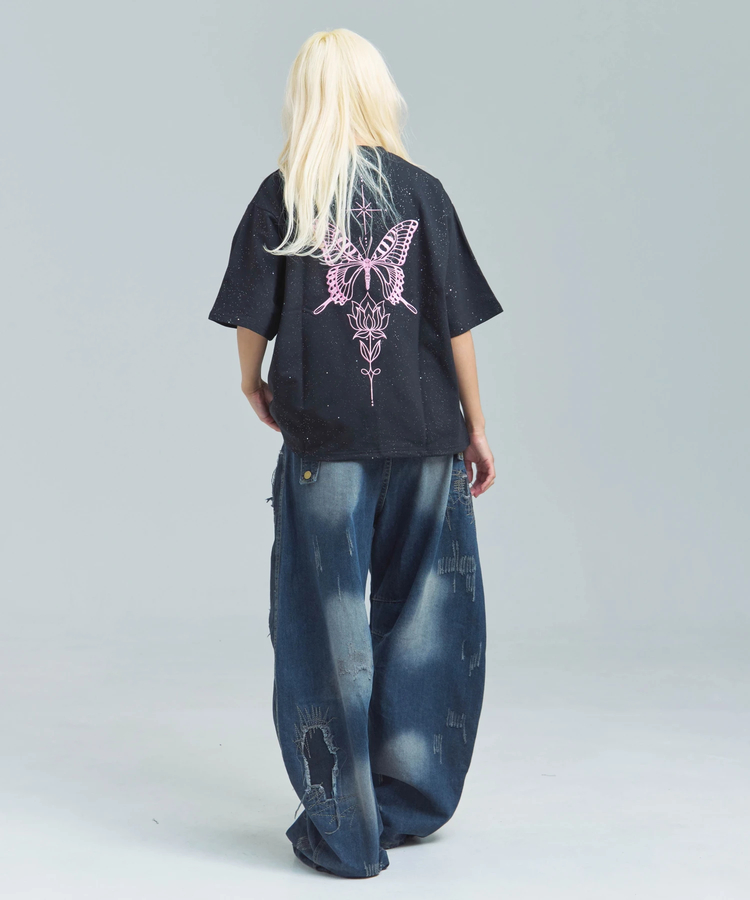 JACKROSE(ジャックローズ) |GA Glitter Butterfly 刺繍 SS Tee(MENS)